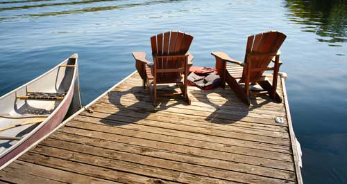 Chairs at the end of a dock
