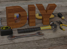 DIY block letters with tools on a table